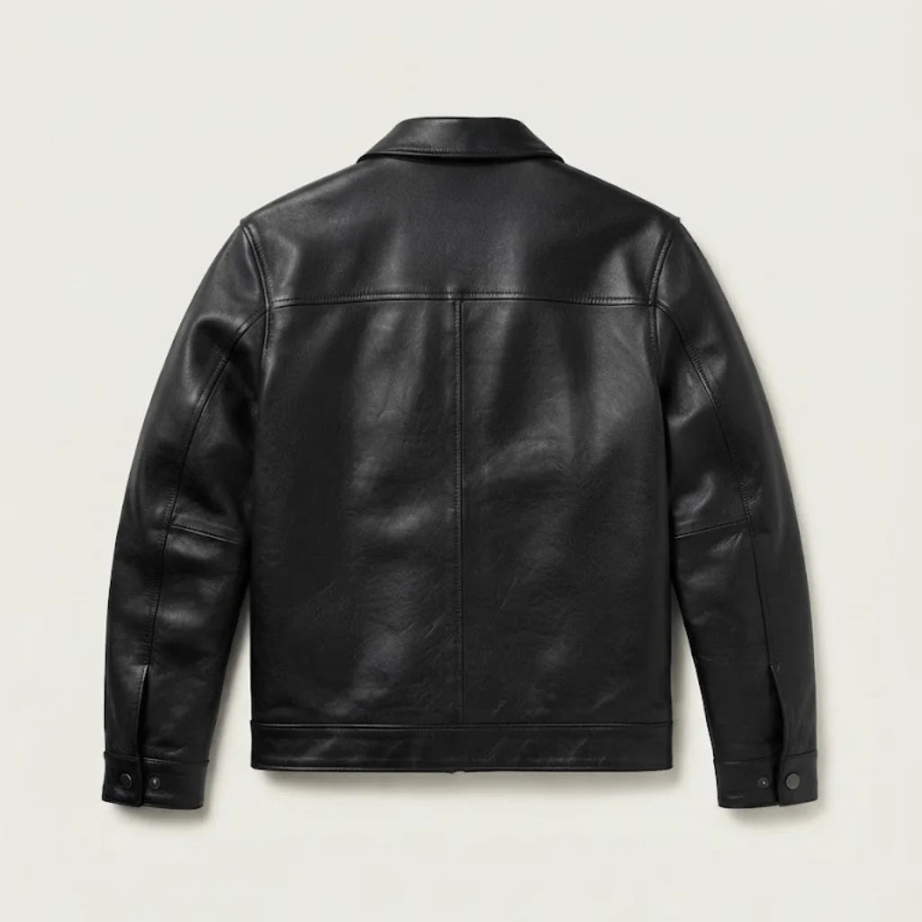 Men's Classic Black Leather Jacket – Premium Full-Grain Real Leather Outerwear