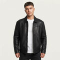 Men's Classic Black Leather Jacket – Premium Full-Grain Real Leather Outerwear
