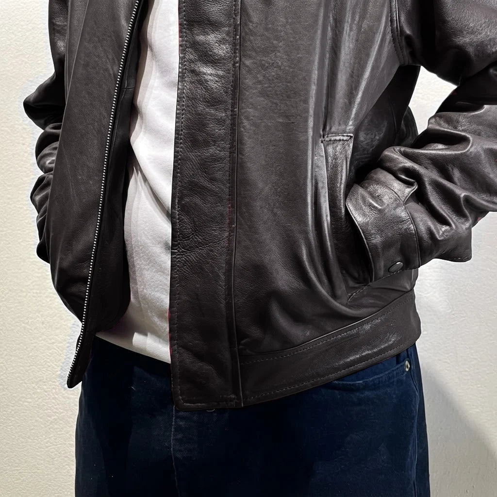 Men's Classic Black Leather Jacket – Premium Full-Grain Real Leather Outerwear