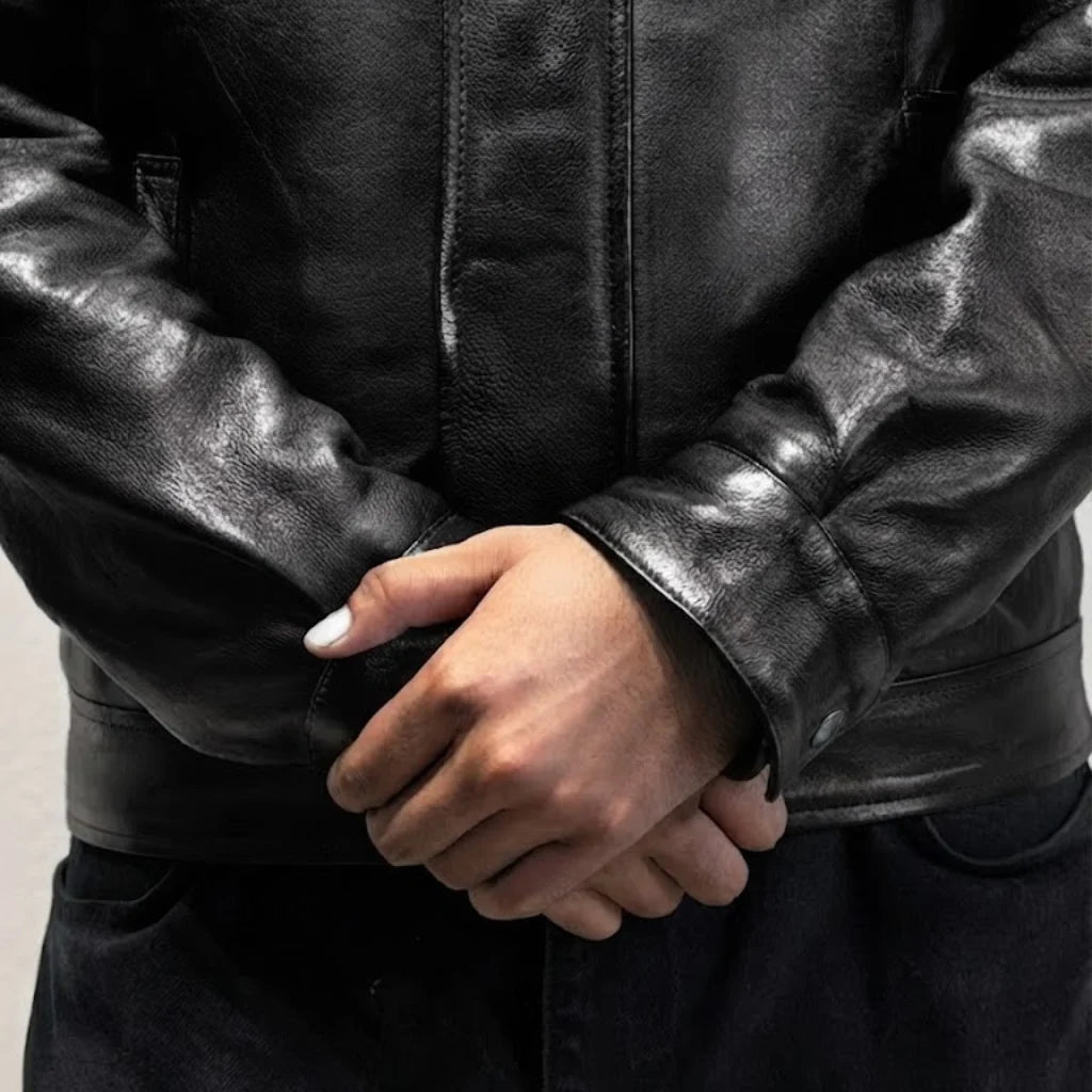 Men's Classic Black Leather Jacket – Premium Full-Grain Real Leather Outerwear